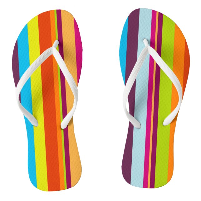 Colorful Striped Flip Flops (Footbed)