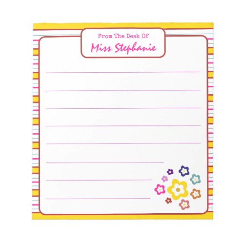 Colorful Striped Flower From Teacher Notepad