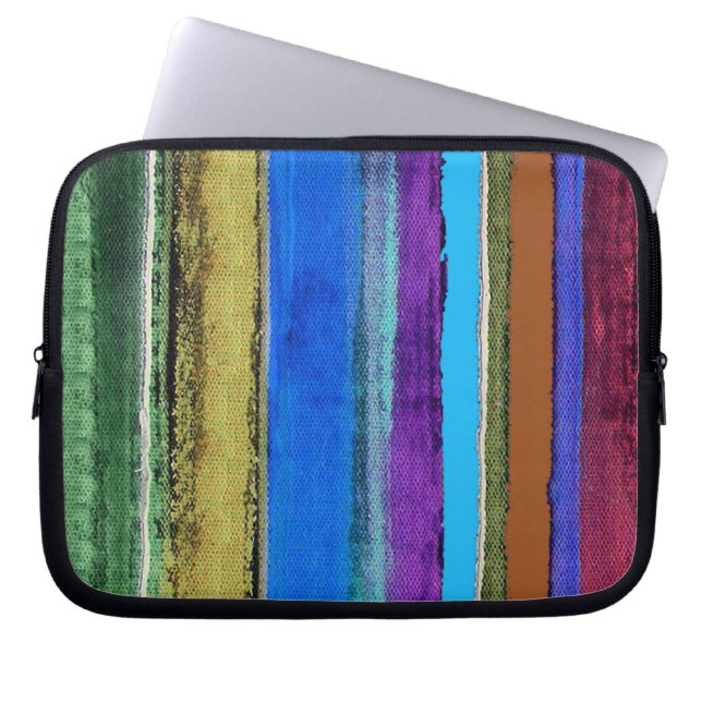 Colorful striped laptop sleeve (Front)
