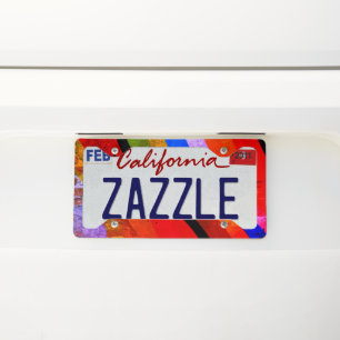 Colorful Striped License Plate Frame