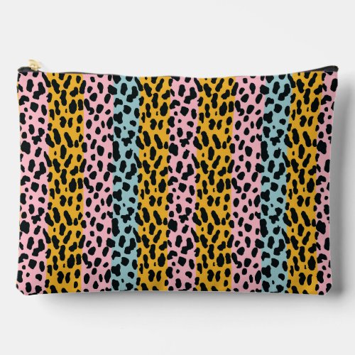 Colorful Striped Modern Animal Print Accessory Pouch