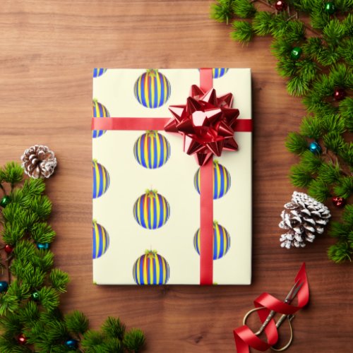 Colorful Striped Ornament Christmas Wrapping Paper