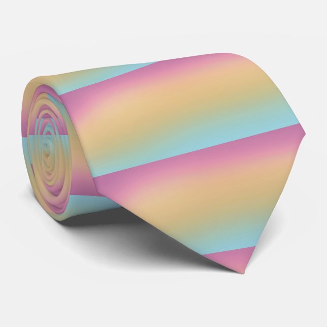 Colorful Striped Pastel Colors Classy Tie (Rolled)