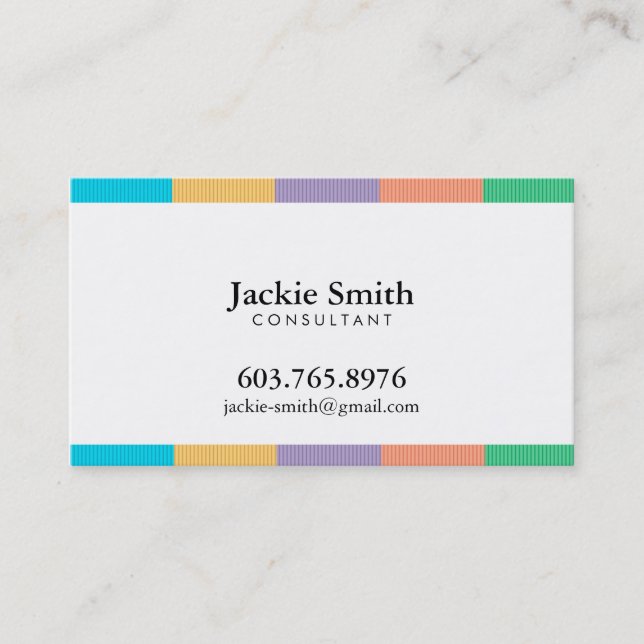 Colorful Striped Pattern Business Card (Front)