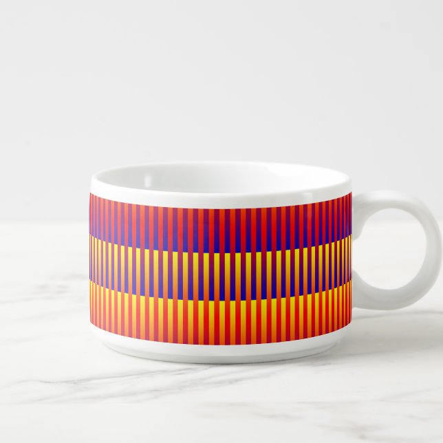Colorful Striped Pattern Chili Bowl (Left)
