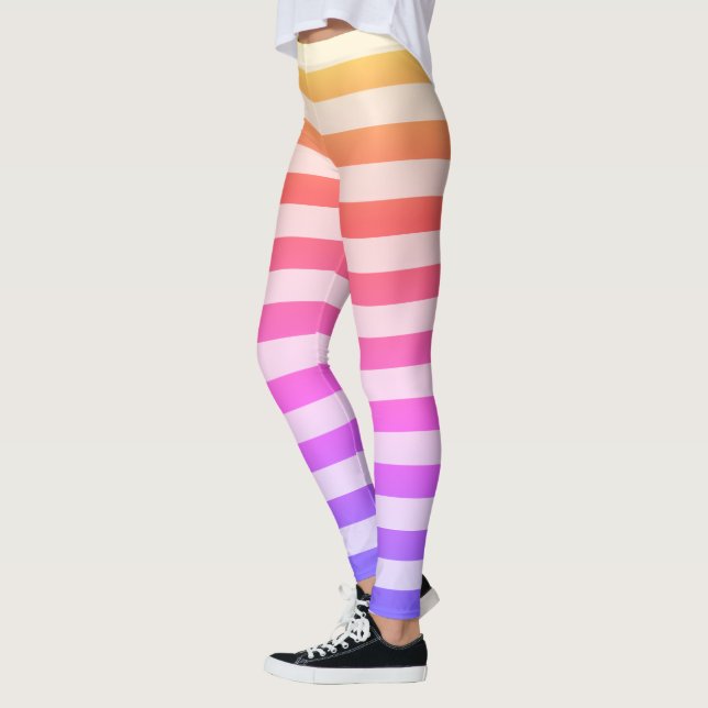 Colorful Striped Pattern Leggings (Left)