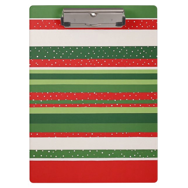 Colorful Striped Pattern Office Clip Board Holder (Front)