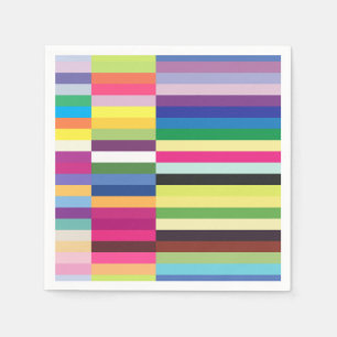 Colorful Striped Pattern Paper Napkins