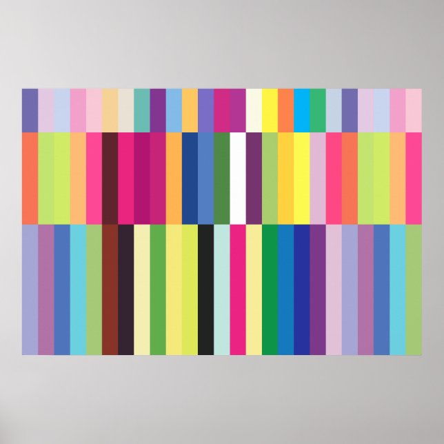 Colorful Striped Pattern Poster (Front)
