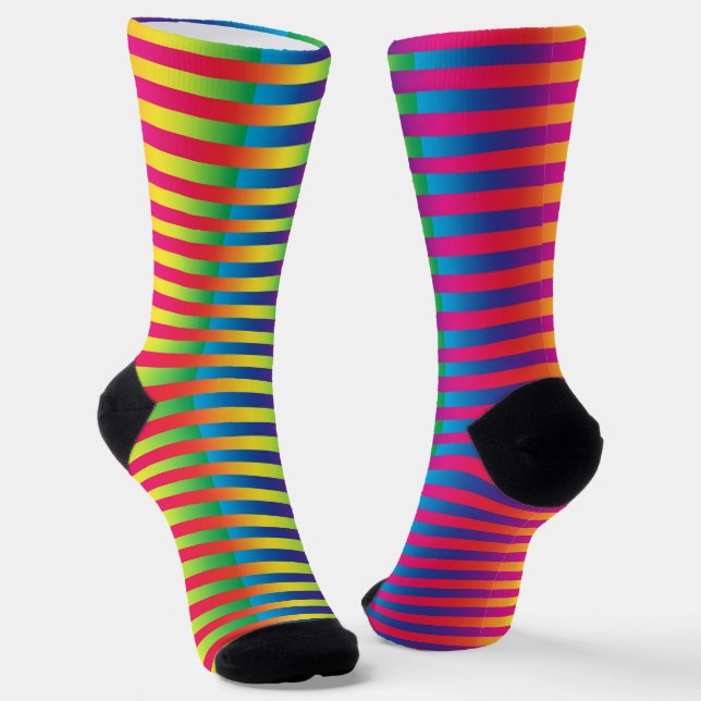 Colorful Striped Pattern Socks (Angled)