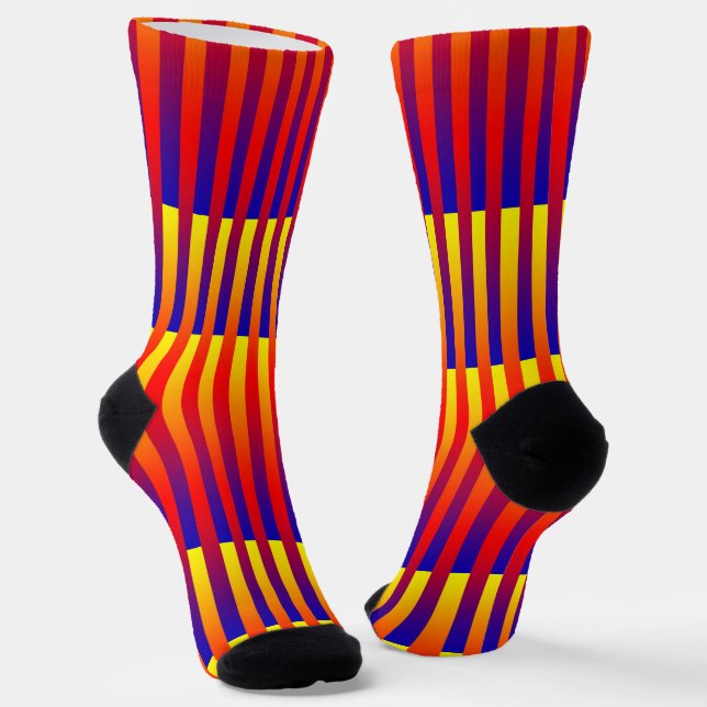 Colorful Striped Pattern Socks (Angled)