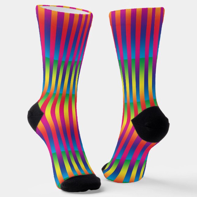 Colorful Striped Pattern Socks (Angled)