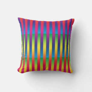 Colorful Striped Pattern Throw Pillow