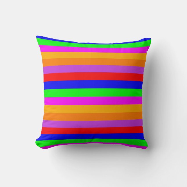 Colorful Striped Pillow (Front)