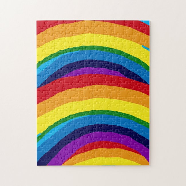 Colorful Striped Rainbow Abstract Puzzle