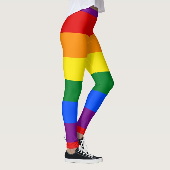 Colorful striped rainbow flag leggings (Right)