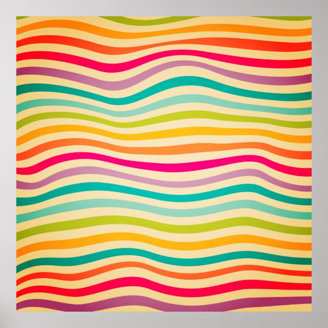 Colorful Striped Seamless Pattern. illustration. b Poster (Front)