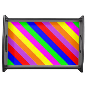 Colorful Striped Serving Tray