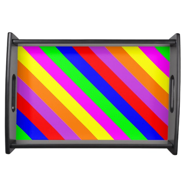 Colorful Striped Serving Tray (Front)