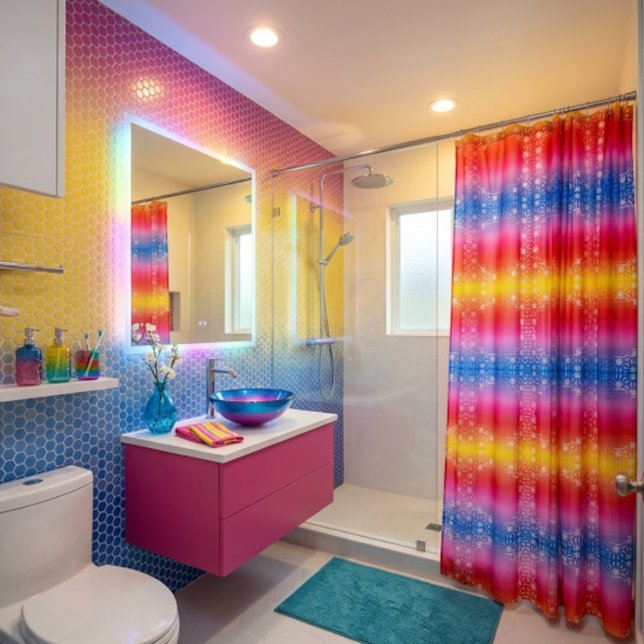 Colorful Striped Shower Curtain (Creator Uploaded)