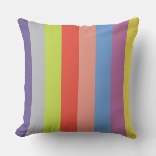 Colorful Striped Square Throw Pillow