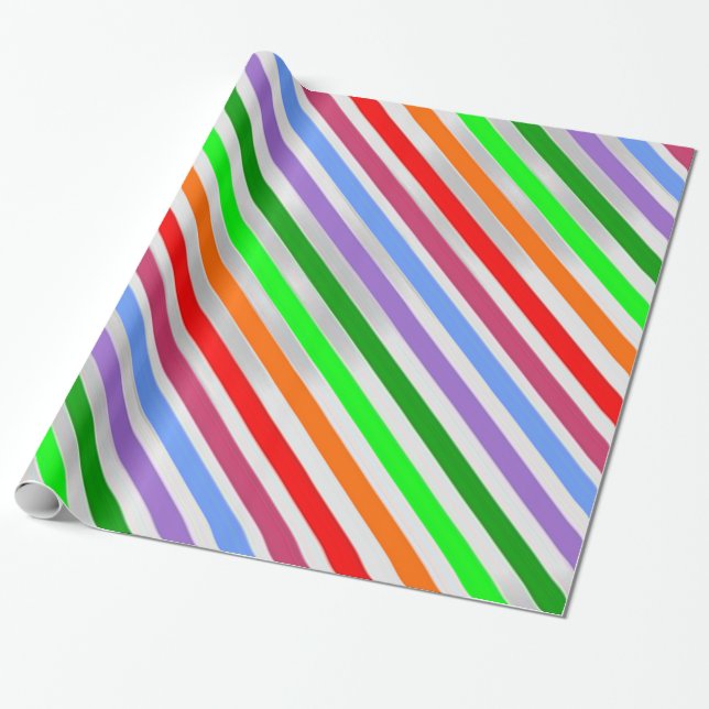 Colorful Striped Wrapping Paper (Unrolled)