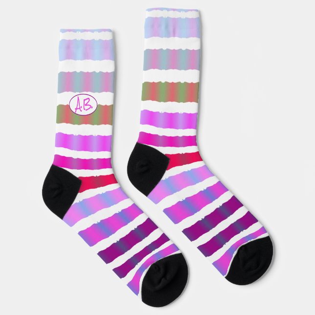 Colorful Stripelike Designer Socks (Right)