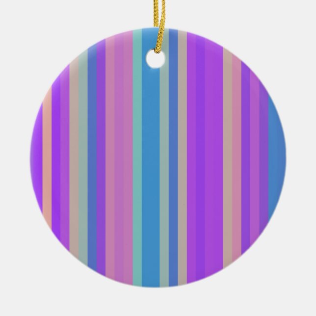 Colorful Stripes 01 Ceramic Ornament (Front)
