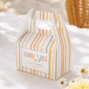 Colorful Stripes 1st Birthday Favor Boxes