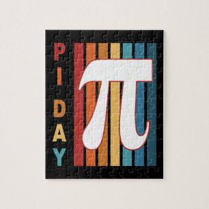 Colorful Stripes 3.14 Pi Day Jigsaw Puzzle