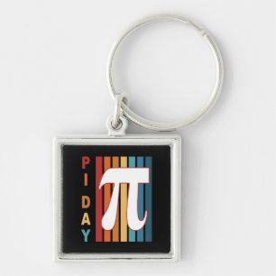 Colorful Stripes 3.14 Pi Day Keychain