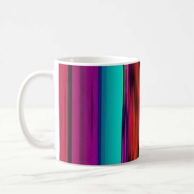 Colorful Stripes 717 Abstract Art Coffee Mug (Left)