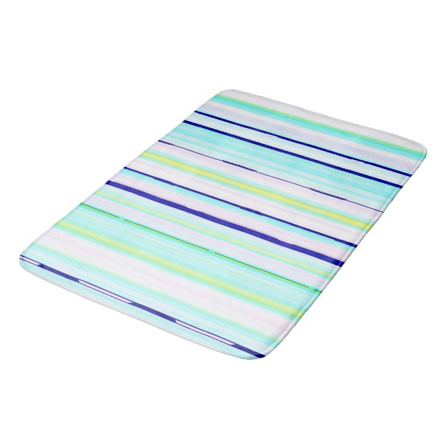 Colorful stripes abstract bath mat (Angled)