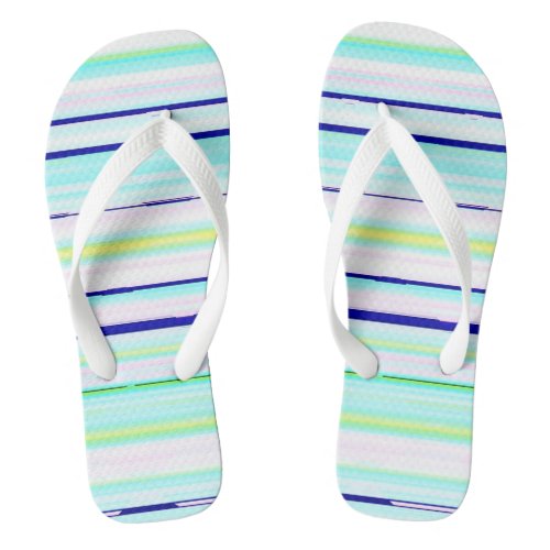 Colorful stripes abstract flip flops