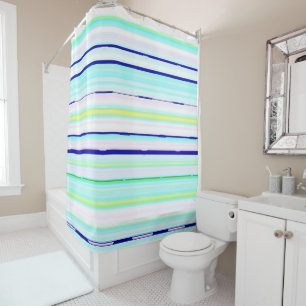 Colorful stripes abstract shower curtain