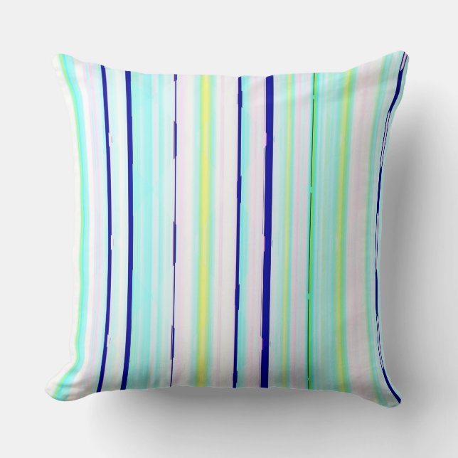 Colorful stripes abstract throw pillow (Front)