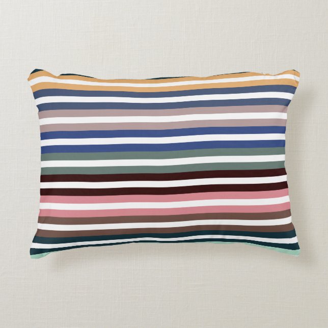 Colorful Stripes Accent Pillow (Front)