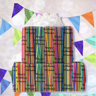 Colorful Stripes All Occasion Gift Wrapping Paper