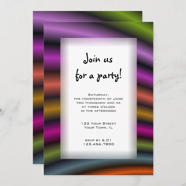 Colorful Stripes All Purpose Party Invitation (Front/Back)