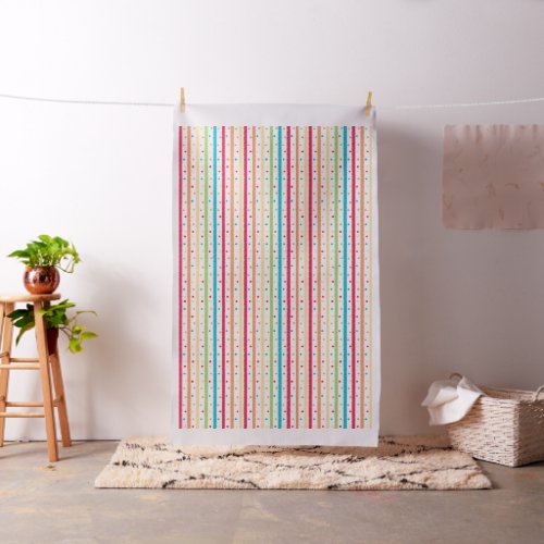Colorful Stripes and Polka Dots Fabric