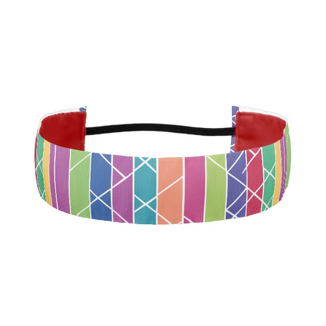 Colorful Stripes Athletic Headband (Front)