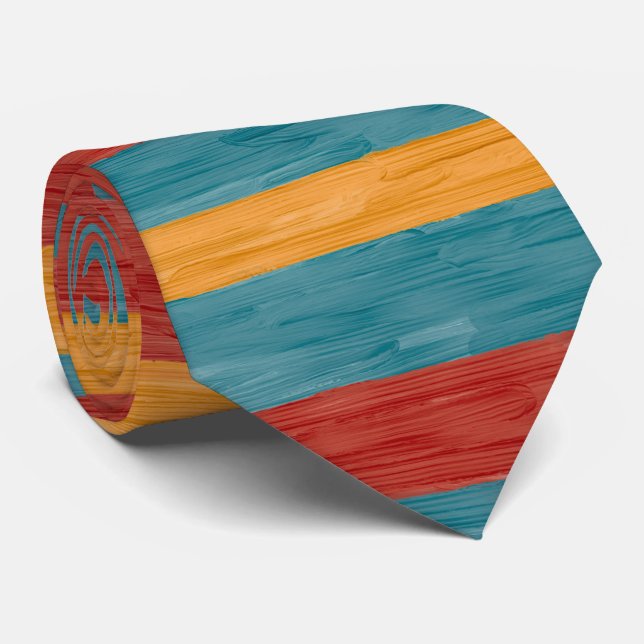 Colorful Stripes B Neck Tie (Rolled)