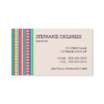 Colorful Stripes Babysitting Business Card Colorful Stripes Babysitting Business Card