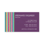 Colorful Stripes Babysitting Business Card Colorful Stripes Babysitting Business Card