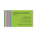Colorful Stripes Babysitting Business Card in Lime Colorful Stripes Babysitting Business Card in Lime