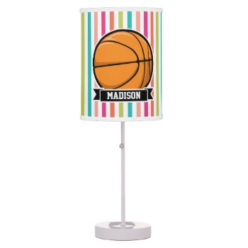 Colorful Stripes; Basketball Table Lamp by Birthday_Party_House at Zazzle