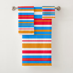 colorful stripes bath towel set