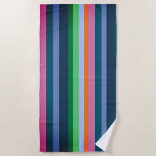 Colorful Stripes Beach Towel
