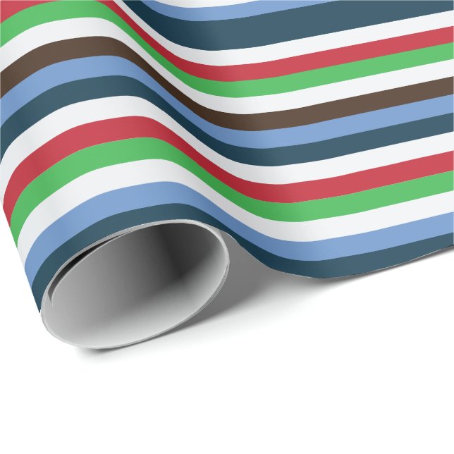 Colorful Stripes Birthday Wrapping Paper (Roll Corner)