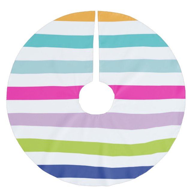 Colorful Stripes Brushed Polyester Tree Skirt (Front)